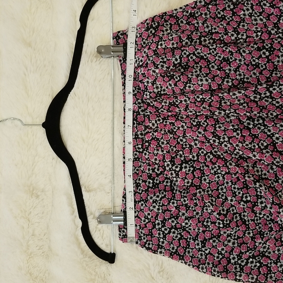 NWOT Rachel Zoe Midi Length Ruffle Black/Pink Floral Skirt size S - Picture 10 of 14